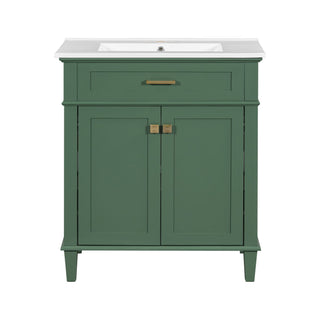 Bathroom Vanity With Ceramic Basin, Soft Close Door And Adjustable Shelves