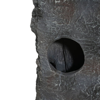 Concrete Rock Waterfall Fountain With LED Lights, Outdoor Garden Decor