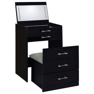 Ayuba - 3 Drawer Makeup Vanity Table With Mirror And Stool