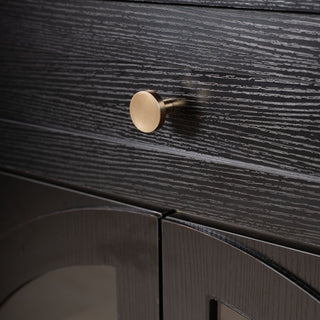 Sideboard Cabinet With 1 Drawer And 2 Arched Doors With Adjustable Shelves For Entryway - Black