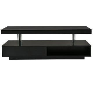 LED Coffee Table With 2 Drawers And Display Shelves