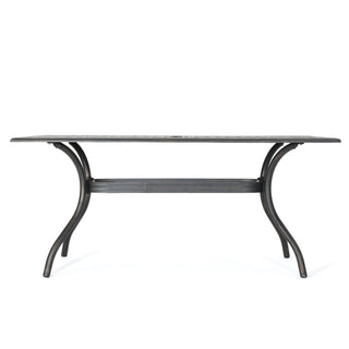 Enchantia - Outdoor Rectangular Dining Table With Weave Tabletop And Flared Legs - Copper