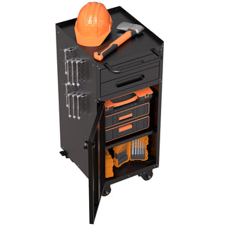 Rolling Tool Cabinet Heavy Duty Garage Storage With Lockable Doors & Drawers