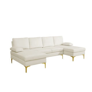 U - Shaped Sectional Sofa With Double Chaise