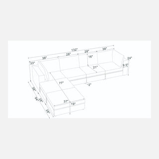 Modern Reversible Modular Sectional