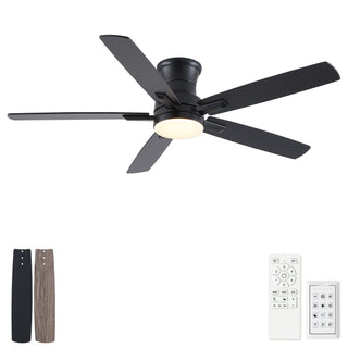 Mordern Flush Mount Ceiling Fan With Light And Remote Control
