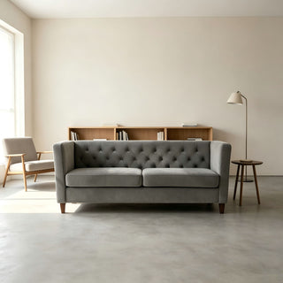 Button Tufted 3 Seater Sofa For Living Room