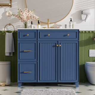 Bathroom Vanity With Sink, Soft Close Doors, Adjustable Shelves