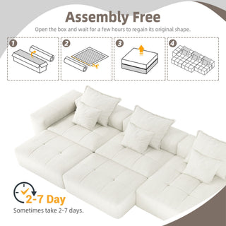 Modern Oversized Diy Combination Modular Sectional Sofa With Pillows