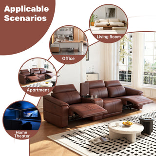 Modular Sofa With Recliners And Cup Holders Sectional Set