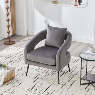 Open Back Accent Chair, Round Sofa Lounge Armchair
