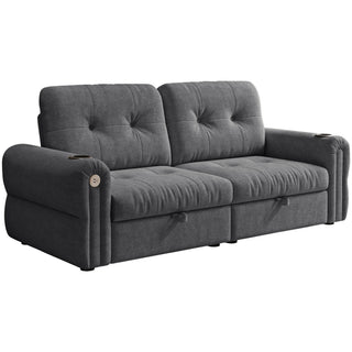 2 In 1 Convertible Sofa Bed For Living Room - Dark Gray - Fabric