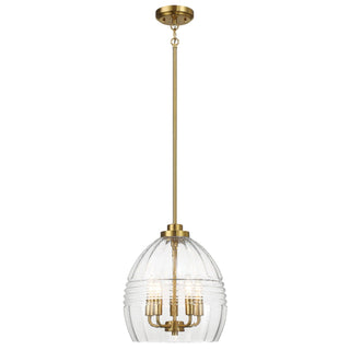 Zen - 5 Pendant Chain Hanging Light - Clear / Gold