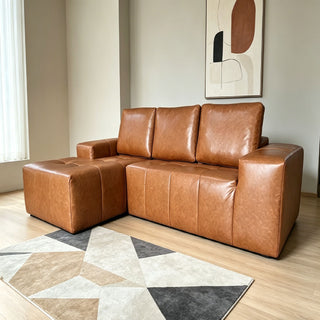 Deep Seat L - Shaped Modular Sectional Sofa For Living Room - Brown