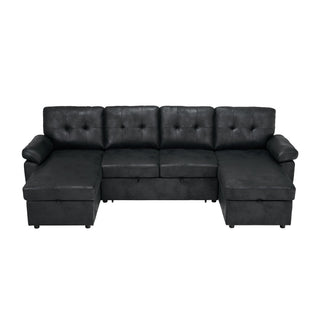 Convertible Sectional Sofa Bed With Pull Out Sleeper And Storage