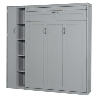 Murphy Wall Bed With Shelves, Wardrobe And LED Lights