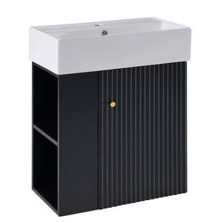 Modern Floating Bathroom Vanity With Ceramic Basin Perfect For Small Bathrooms