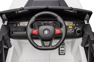 12V7A 30W*2 Four-Wheel Drive Seat One Button Start, Forward And Backward, High And Low Speed, Music, Front Light, Power Display, Two Doors Can Open, 2.4G R / C, Seat Belt Four Wheel Absorber