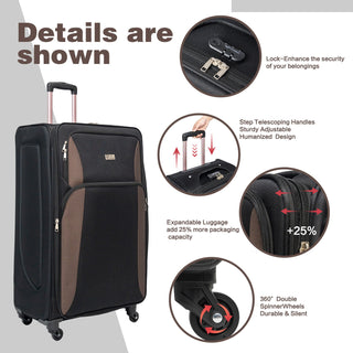 4 Piece Set Softshell Luggage