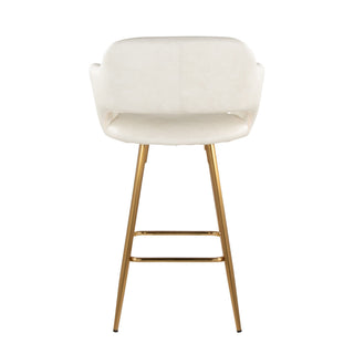 Margarite - Contemporary Fixed Height Counter Stool With Footrest (Set of 2) With Square