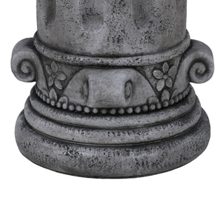 Outdoor End Table, Round Side Table For Patio And Garden - Antique Gray