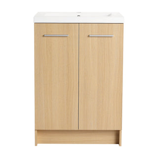 Floating Bathroom Vanity With Sink, Wall Mounted Double Door Storage