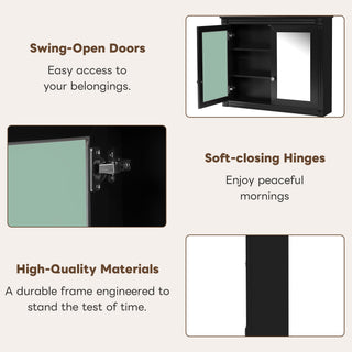 Wall-Mounted Medicine Cabinet With 2 Mirrors, Adjustable Shelves