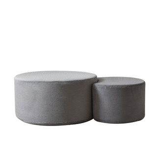Modern Upholstered Round Coffee Table For Living Room (Set of 2)