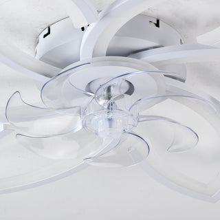 30" Flower 6 Speed Ceiling Fan With Remote Controlled LED Lights, Low Profile Flush Mount Fan