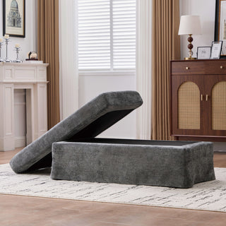 Wide Modern Upholstered Ottoman Foot Stool
