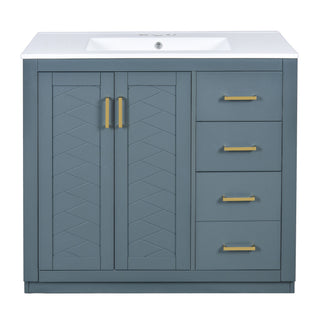 Bathroom Vanity With Sink Combo, Storage Cabinet, Freestanding Set With 3 Drawers & Soft Closing Doors