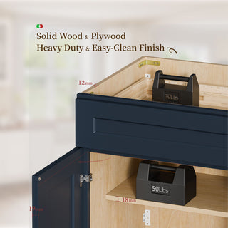 Shaker Base Cabinet With Soft-Close Hinges, Adjustable Shelf