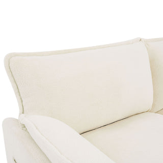 Modern Sofa Set With Double Layer Cushion And Side Storage Pockets