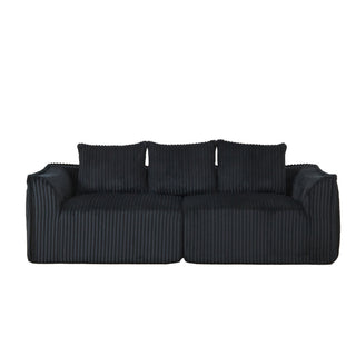 Minimalist 3 Seater Sofa With Curved Lines And Gently Sloped Backrest