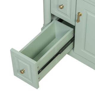 Freestanding Bathroom Vanity With Sink, Adjustable Shelf & Flip Drawer