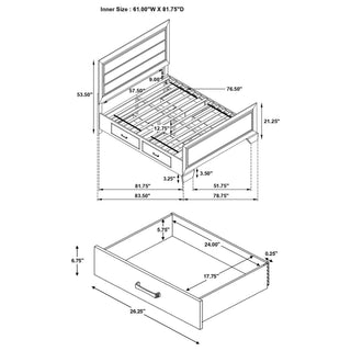 Queen Storage Bed With Underbed Drawers - Brown