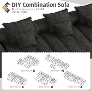 Modern Oversized Diy Combination, Modular Sectional Sofa With Pillows