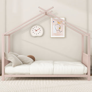 Metal House Platform Bed With Modern Design And Durable Frame