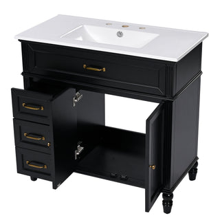 Bathroom Vanity With Sink, Freestanding Cabinet & Drawers