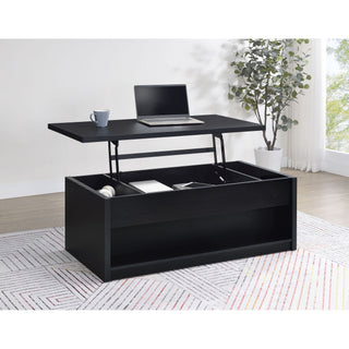 Canyon - Lift Top Table With Dual Drawers Storage Solution - Black