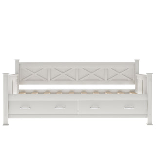 Modern Daybed With 2 Large Drawers, X Shaped Frame
