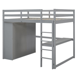 Loft Bed With Built In Wardrobe, Shelves And Drawers