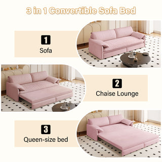 Queen Pull Out Sofa Bed With Side Storage