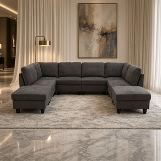 8 Piece Modular U - Shape Sectional Sofa