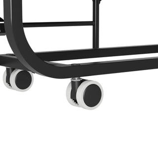 Twin Folding Bed With Adjustable Headboard & Memory Foam Mattress, Portable Coton Wheels For Tall People, Space-Saving Guest Bed - Black