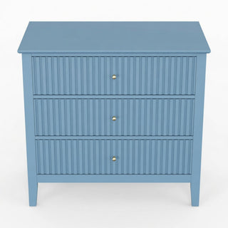 Fluted 3 Drawer Nightstand With Soft Close Slides
