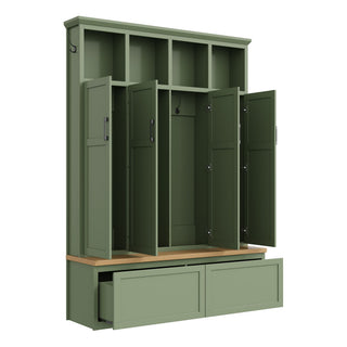 Hall Tree With 4 Hidden Cabinets