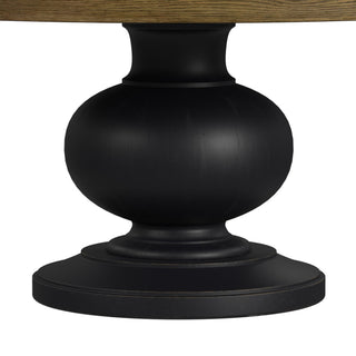 Heritage - 5 Piece Standard Height Dining Set (Round Table And Four Oak Brown Chairs) - Oak Brown And Black