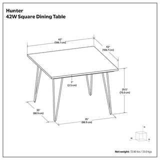 Hunter - Square Tabletop Dining Table