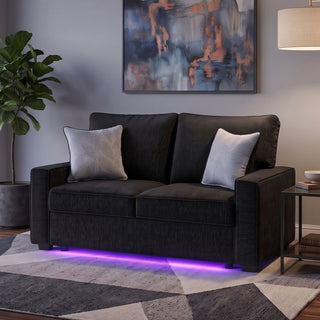 Rita - Loveseat, LED Base Lighting, Cushions And 2 Accent Pillows